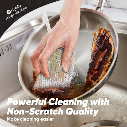 Orighty Dish Cloths for Washing Dishes, 12 Pack Metal Dish Rags, 7"x8" - color: Silver