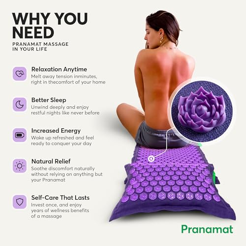 Pranamat Acupressure Large Mat with Regular & Moon Pillow Set, Premium Acupressure Therapy for Pain Relief and Relaxation, Handcrafted in Europe with Sustainable and Natural Materials (Olive) - color: Olive