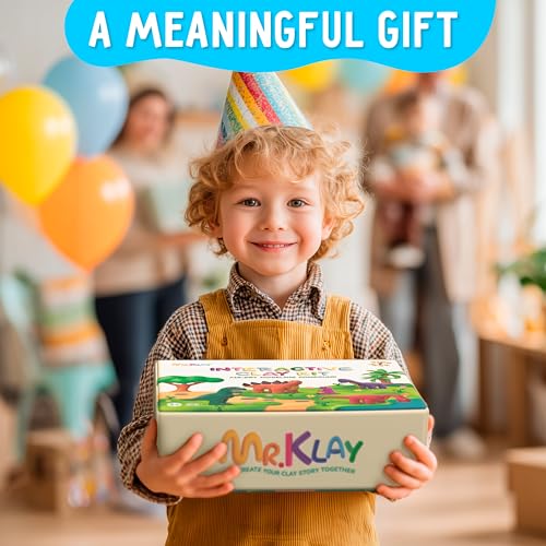 Air Dry Clay for Kids – Clay Dinosaur Kit with 20 Jars Tools Guide & Dino Park Play Board – DIY Arts and Crafts Modeling Kit for Kids Ages 4-8