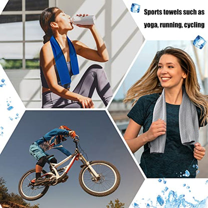 BBTO 100 Pack Cooling Towel Bulk - color: Blue Gray, size: 32 x 12 Inch (Pack of 2)
