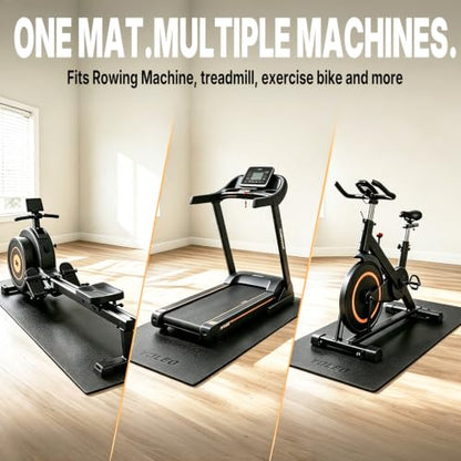 YOLEO Bike & Treadmill Mat, 78"x35" Non-Slip Exercise Bike Trainer Pad, Heavy Duty Floor & Carpet Protector Mat for Indoor Stationary Spin Bike, Rowing Machine, Elliptical & Gym Equipment - size: 78"L x 35"W x 0.3"Th