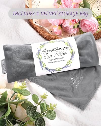 Hihealer Lavender Eye Pillow for Relaxation, Yoga, Sleep, Weighted Eye Mask - color: Grey