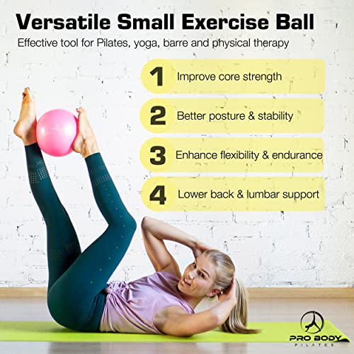 ProBody Pilates Ball Small with Pump - 9 Inch Small Exercise Ball - color: Yellow