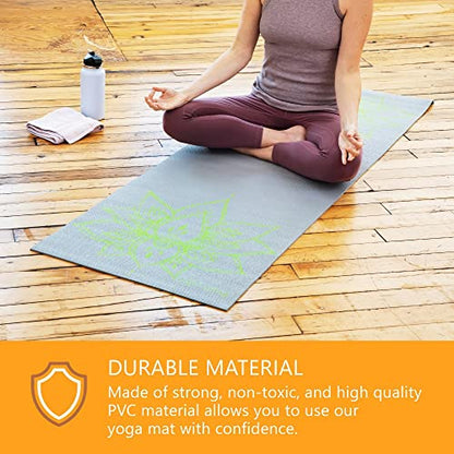 Sol Living Travel Yoga Mat - Natural Tree Rubber for Extra Grip - Non-Slip, Foldable, Eco-Friendly - Perfect for On-The-Go Yoga, Pilates, Fitness, Meditation - 24" x 72", Grey (EN-YP-PM003-GE) - color: Grey
