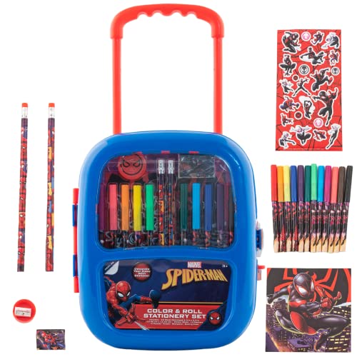 Marvel Spiderman Color and Roll Activity Set with Carrying Case, Stickers, & Art Supplies - style: Spiderman