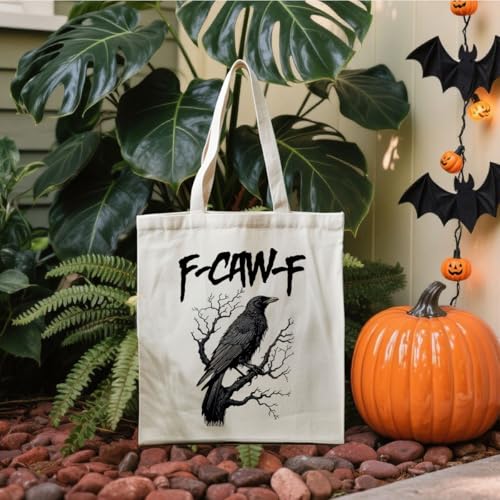 Canvas Bag for Women Grocery Shopping Travel Gym Weekender Vacation Womens Work Tote Bag Gifts - color: Crow