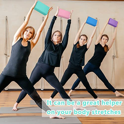Honoson 20 Pcs Yoga Blocks Bulk 9''x6''x3'' High Density EVA Foam Blocks for Exercise Pilates Meditation, Lightweight Non-slip Surface, Improve Strength Balance Flexibility - color: Multicolor