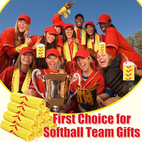 Lonfliness 6Pcs Softball Cooling Towels with Bags 38x12 in Breathable Chilly Microfiber Ice Towel Fast Drying Sport Team Gift for Player Coach Gym Workout Biking Running Yoga (Softball) - color: Yellow