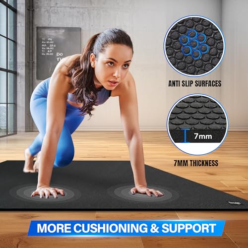 YES4ALL Exercise Mat for Home Gym, Fitness Workout Mats - style: A. Foam Large Exercise Mat