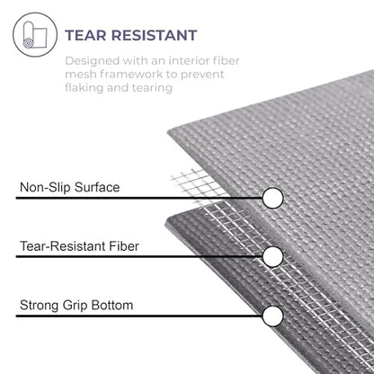 Voyage 5mm Studio Yoga Mats, 10 Pack, 72x24in | Extra Long, Anti-Tear Exercise Mats for Workout, Stretching, Fitness - Non Slip Gym Mats for Home, Schools and Studios - color: Cool Gray