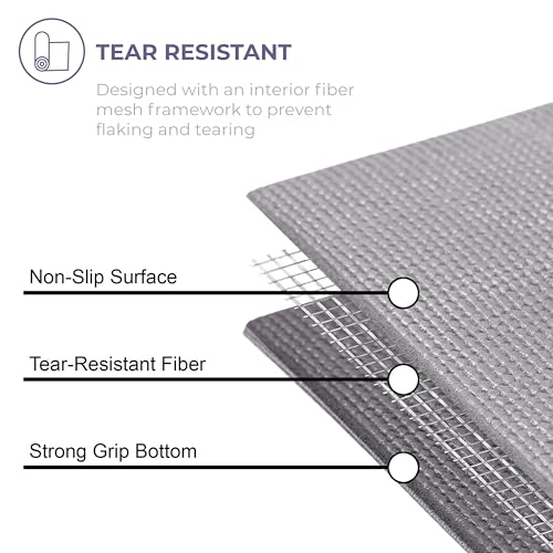 Voyage 5mm Studio Yoga Mats, 10 Pack, 72x24in | Extra Long, Anti-Tear Exercise Mats for Workout, Stretching, Fitness - Non Slip Gym Mats for Home, Schools and Studios - color: Cool Gray