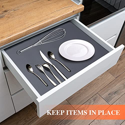 Mcrbeay Shelf Liner Non Adhesive, Washable Cabinet Liners for Shelves - color: Dark Gray, size: 10"W x 360"L