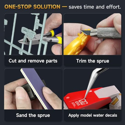 stedi Model Tools Kit for Beginners 14 PCS, Modeler Premium Basic Tools | Professional Craft Set Hobby Making Tools for Gundam, Miniature Military Model, 3D Resin Parts - style: Model Tool Basic Kit