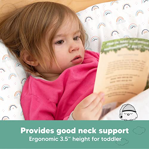 Toddler Pillow with Pillowcase 13x18 My Little Dreamy Pillow(Jolly Rainbow) - color: Jolly Rainbow