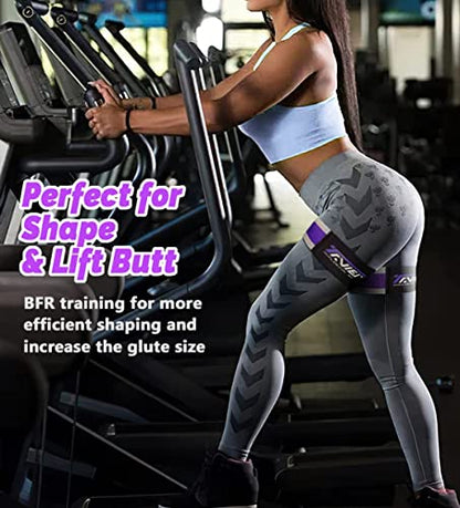 Occlusion Bands for Women Glutes & Hip Building, Blood Flow Restriction Bands BFR Bundle Booty Bands, Best Fabric Resistance Bands for Exercising Your Butt, Squat, Thigh, Fitness - color: Blue&Red