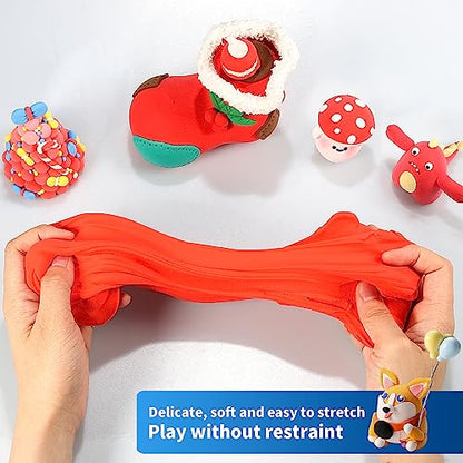 ifergoo 500g Red Air Dry Clay, 1.1LBS DIY Creative Modeling Clay for Kids | Refill Foam Magic Clay for School Art & Craft Project, Slime Supplies, Ultra-light & Soft, Gift for Age 3-12 Boys & Girls - color: Red/500g