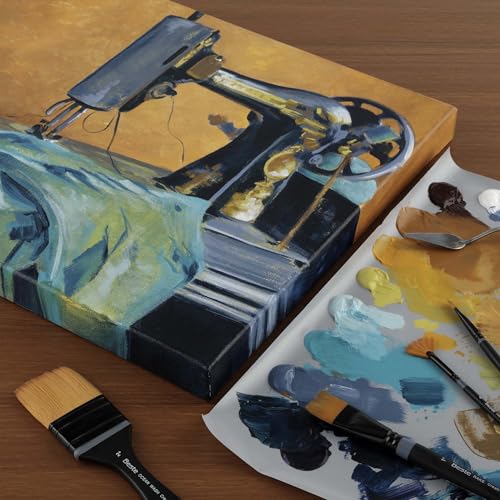 The Edge Eco-Friendly Recycled Cotton Stretched Canvas for Painting - 9x12 Box of 3 - Medium-Textured, Triple Acrylic Primed All Media Painting Canvas, 320gsm, 1-1/2 in. Deep Pine Stretchers - size: 9x12 in
