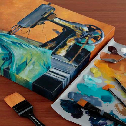 The Edge Eco-Friendly Recycled Cotton Stretched Canvas for Painting - 5x7 Box of 3 - Medium-Textured, Triple Acrylic Primed All Media Painting Canvas, 320gsm, 1-1/2 in. Deep Pine Stretchers - size: 5"x7"
