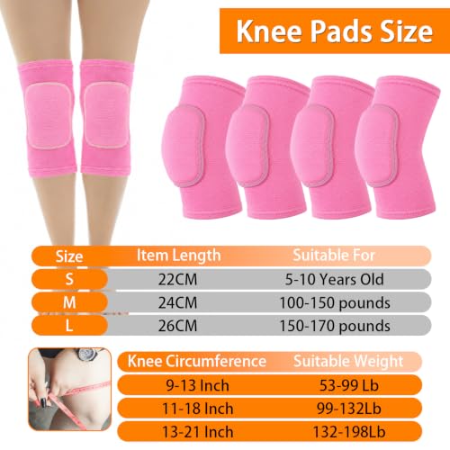 2 Pairs Volleyball Knee Pads Youth, Pink Knee Pads for Girls, Women, Kids - color: Pink, size: Medium