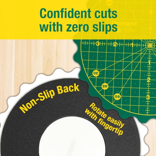 Omnigrid 360 Rotating Self-Healing Cutting Mat, 8 Inch Precision Fabric Cutting Mat with Durable Surface for Quilting, Sewing & Crafts - style: 8"
