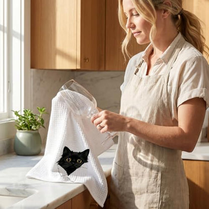 4 Pcs Funny Cat Kitchen Towels 24x14 Inch, Cat Lover Gifts for Women Mom - color: Multi 1523