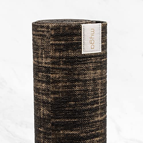 Myga Jute Yoga Mat, High Performance Vegan Floor Exercise Mat, Eco Friendly Biodegradable Yoga Mat with PVC Backing,72" x 24", 0.2" Thickness - color: Black