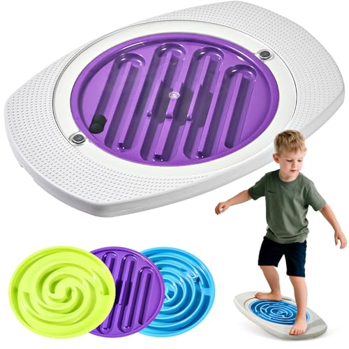 Maze Balance Board for Kids Toddlers Wobble Board for Core Balance Training - color: white