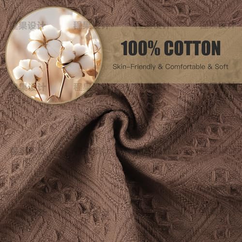 4 Pack Boho Bathroom Decor Hand Towels - color: Brown