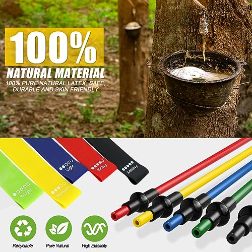 23 Pack Resistance Bands Set Workout Bands, 5 Stackable Exercise Bands