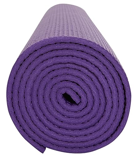 Everyday Yoga Deluxe Mat, Spacious 72"x24" Non-Slip, 3-5mm Extra Thick - color: Plum, size: 5mm Thick