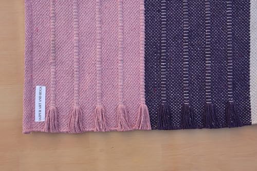 Jaipur Art & Rugs Cotton Yoga Rug - Eco-Friendly Hand-Woven Thick Mat (24”x72”x5mm) for Everyday Fitness at Home - Comfortable & Extra-Long - color: Multicolor 6
