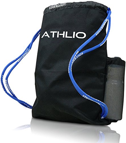 Soccerware Legendary Drawstring Gym Bag - Waterproof | For Sports & Workout Gear | XL Capacity | Heavy-Duty Sackpack Backpack - color: Blue