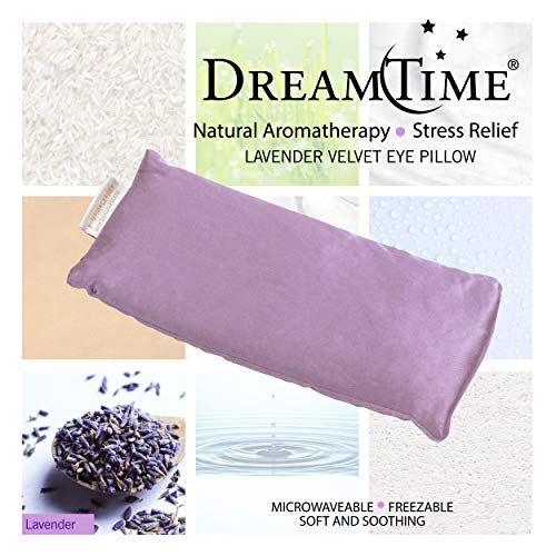 DreamTime Inner Peace Eye Pillow, Aromatherapy Lavender, Wellness and Relaxation Mask, Sooth Stress and Relieve Headaches, Purple Velvet
