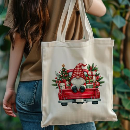 Canvas Bag for Women Grocery Shopping Travel Gym Weekender Vacation Womens Work Tote Bag Gifts - color: Christmas