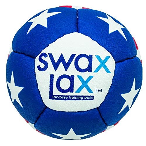 SWAX LAX Lacrosse Training Ball - Indoor Outdoor Practice Less Bounce & Rebounds - color: Stars n Stripes
