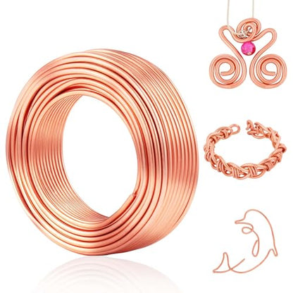 Aluminum Wire, Anezus 9 Gauge Craft Bendable Armature Thick Wire for Wreath, Jewelry Making, Gardening, Sculpting, Cosplay Props (Copper, 3 mm) - style: Copper