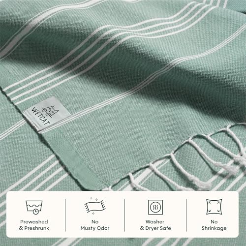 WETCAT Turkish Beach Blanket Sandproof (82"x82") 100% Turkish Cotton, Made in Turkey - Sand Free, Ultra Soft, Extra Large Throw for Picnic – Teal - color: Teal, size: XL Beach Blanket (82" x 82")