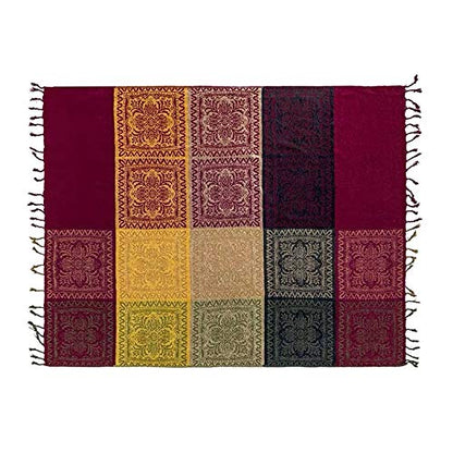 Boho Throw Blanket, Chenille Jacquard Tassels Throw Blankets for Bed Couch Soft Chair， Bohemian Fringe Tassels (Red, S:60x75 - color: Red, size: Small (60 x 75 in)