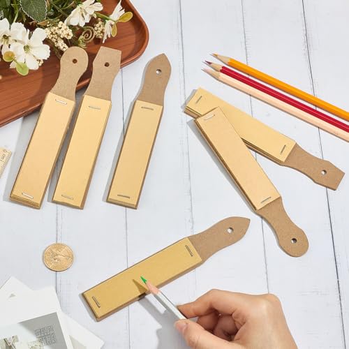 GORGECRAFT 6Pcs 3 Styles Sandpaper Pencil Sharpener 10x2.5cm Sketch Sandpaper Pointed Flat Oval Artist Sanding Blocks Papers Professional Pastel Sticks Sharpener Board for Adults Sketching Hobbyist - style: Pointed& Flat& Oval-10 Sheets Paper