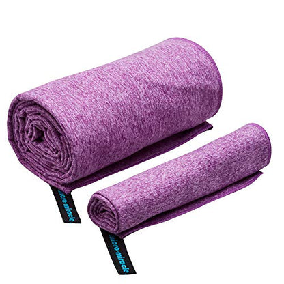 2-Pack Microfiber Towel - XXL Travel Quick Dry and Extra Soft Microfiber Towels, Lightweight and Compact for Gym, Swim Practice, Travel, Backpacking, Camping, RV, Beach, Camping - color: Purple Marle