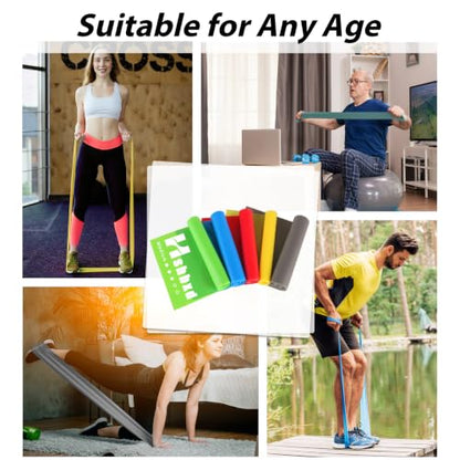Resistance Bands Set for Physical Therapy, Rehab, Yoga and Pilates - color: Five Colors 5-80lbs