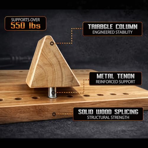 16-Level Adjustable Solid Wooden Slant Board for Squats – 550 lbs Heavy Duty Squat Wedge for Weightlifting & Ankle Mobility – Incline Board for Calf Raises & Leg Day Training