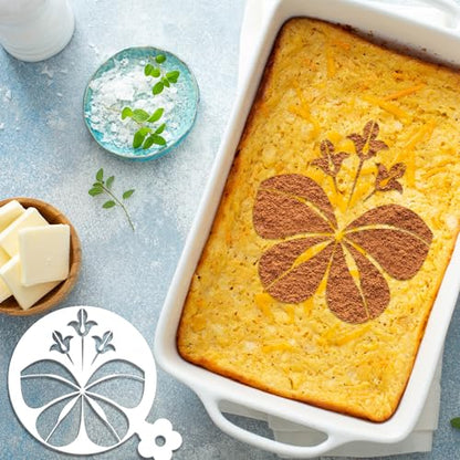 Sitsink Mandala Flower Coffee Stencils - 25 Pcs Stencils for Cookies Sourdough Bread Decor, Reuable Template for Crafts Floral Design - style: flower coffee