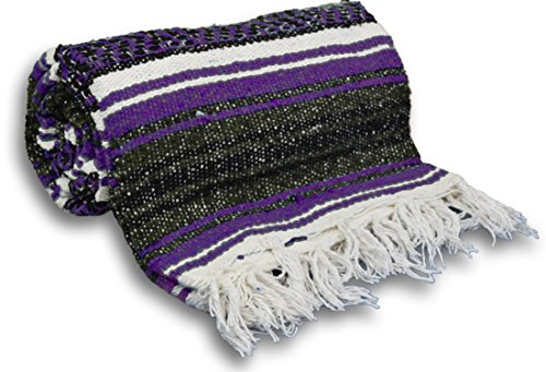YogaAccessories Traditional Mexican Yoga Blanket - color: Dark Purple