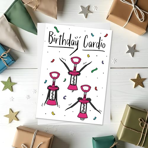 Happy Birthday Wine Lover | Funny Birthday Card| Humor Wine Cardio Card - style: Cardio |Wine