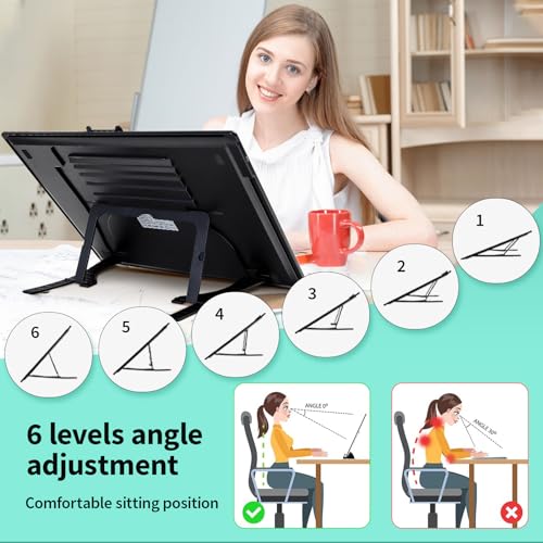 A3 Light Pad - Rechargeable Diamond Painting Light Board with Stand, 3 Colours Stepless Dimmable 6 Levels Brightness Tracing Light Box, Battery Powered Portable Light Pad for Weeding Vinyl Tracing - style: A3 Rechargeable(Black)