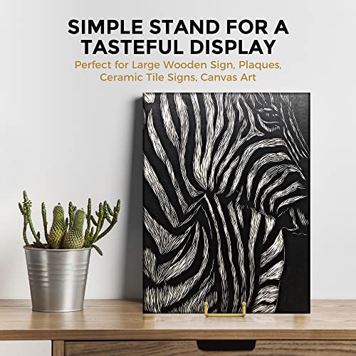 TR-LIFE 8 Inch Large Plate Stands for Display - Metal Plate Holder Display Stand + Frame Holder Stand for Picture, Decorative Plate, Platter, Plaques, Book, Photo Easel Tabletop (Gold 2 Pack) - size: 8 Inch
