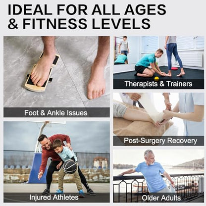 Ankle Balance Board System | Foot & Ankle Strengthener with 120-Page PT Guide, Resistance Band & Bag | Plantar Fasciitis Relief & Achilles Recovery Tool
