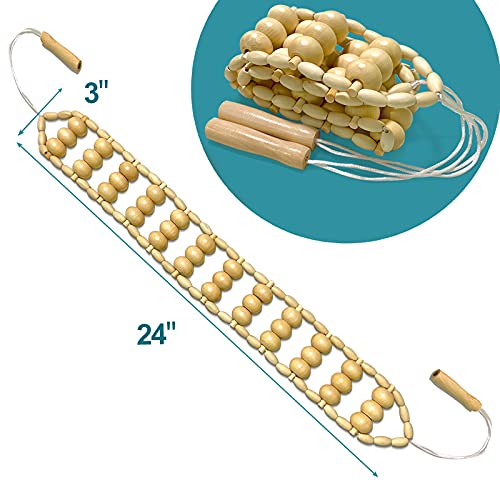 Wood Therapy Massage Tools, Wooden Back Massager Roller Rope - style: Back Massager