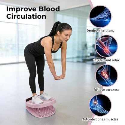 Adjustable Calf Stretcher Slant Board, 15-Level Incline for Ankle Rehab | Lightweight ankle stretch board for shin splints & Achilles tendonitis, home gym travel rehab - color: Pink